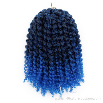 Aisi Hair Best Selling Ombre Blue Dark Root Supplier Long Marly Bob High Temperature Synthetic Crochet Braiding Hair Extensions